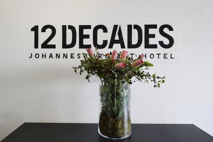South Africa, Gauteng Province, Johannesburg, Maboneng district, the 12 Decades Johannesburg Art hotel chronicling the history of Johannesburg from 1886- 2006 with rooms designed and conceptualised by some of South Africa’s most celebrated artists and designers