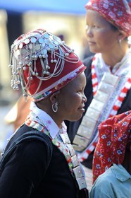 Vietnam, Lao Cai province, North-West Sapa district, multi-ethnic market at Muong Hum, woman from the Red Dzao minority