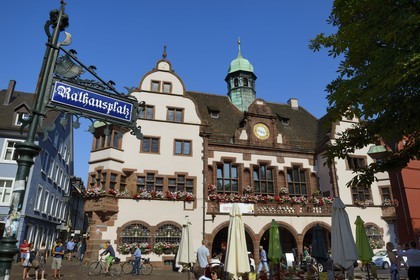 Allemagne, Bade-Wurtemberg, Fribourg en Brisgau, l'hotel de ville sur Rathausplatz