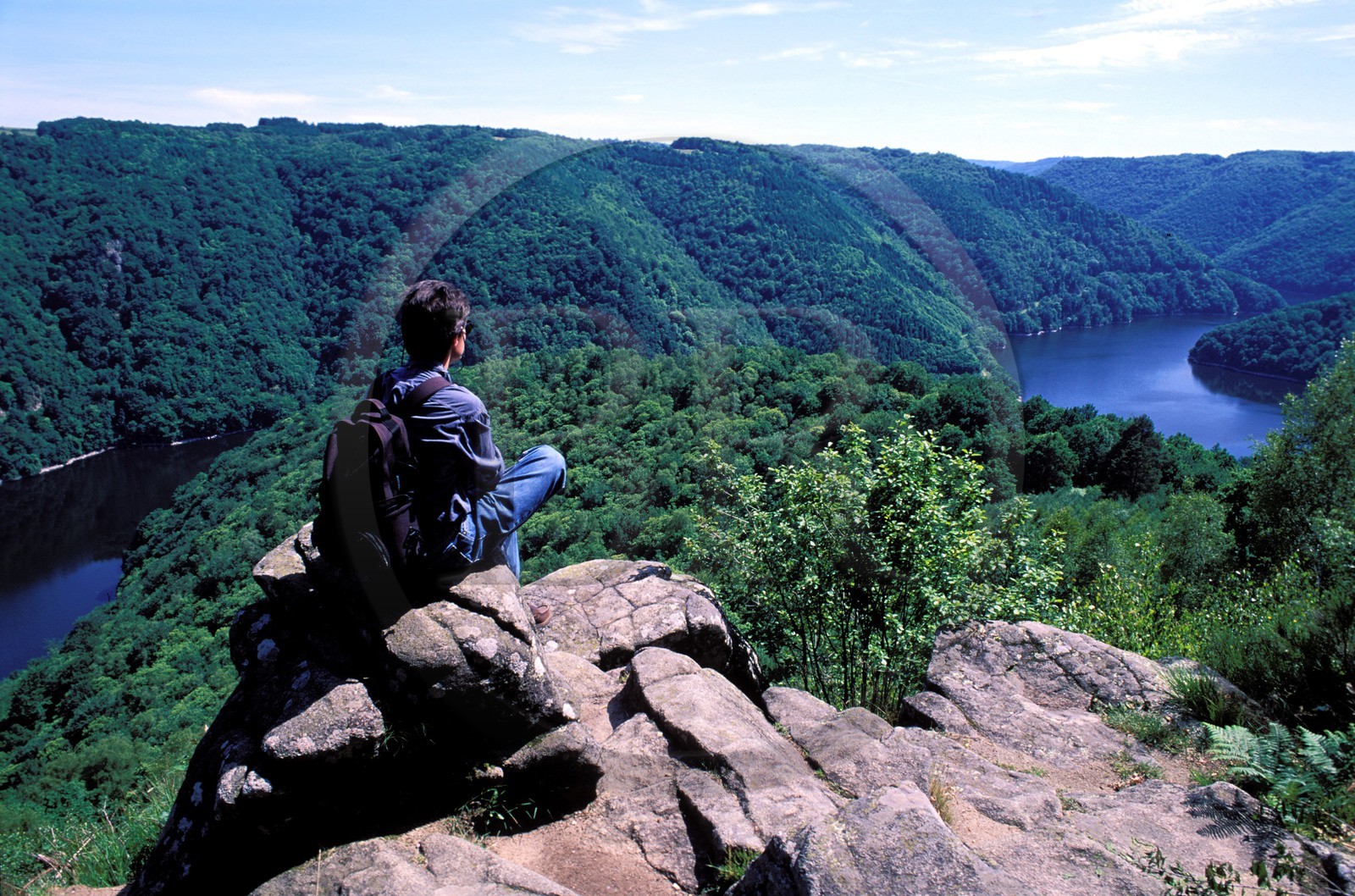 France, Corrèze (19), les gorges de la Dordogne depuis le Roc du Busatier