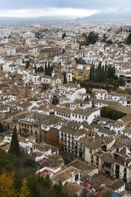 Spain, Andalusia, Granada, Albaicin District listed as World Heritage by UNESCO from the Alhambra