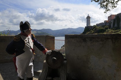 Italy, Tuscany, Elba Island, Portoferraio, Napoleon 1st in the garden of  his home the Palazzina dei Mulini