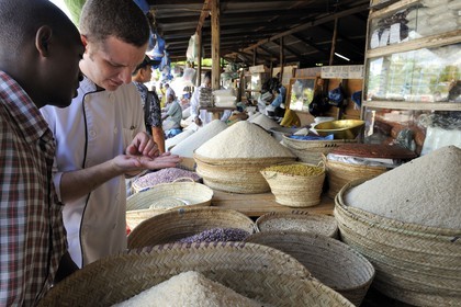 Tanzania, Dar es-Salaam, Benoit Letellier the french chef of the Movenpick at the Kisutu market