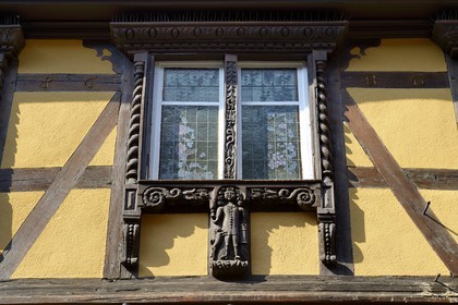 France, Haut Rhin, Riquewihr, labelled Les Plus Beaux Villages de France (The Most Beautiful Villages of France), the main street (rue du Général de Gaulle), former Star Inn (Auberge à l'Etoile)