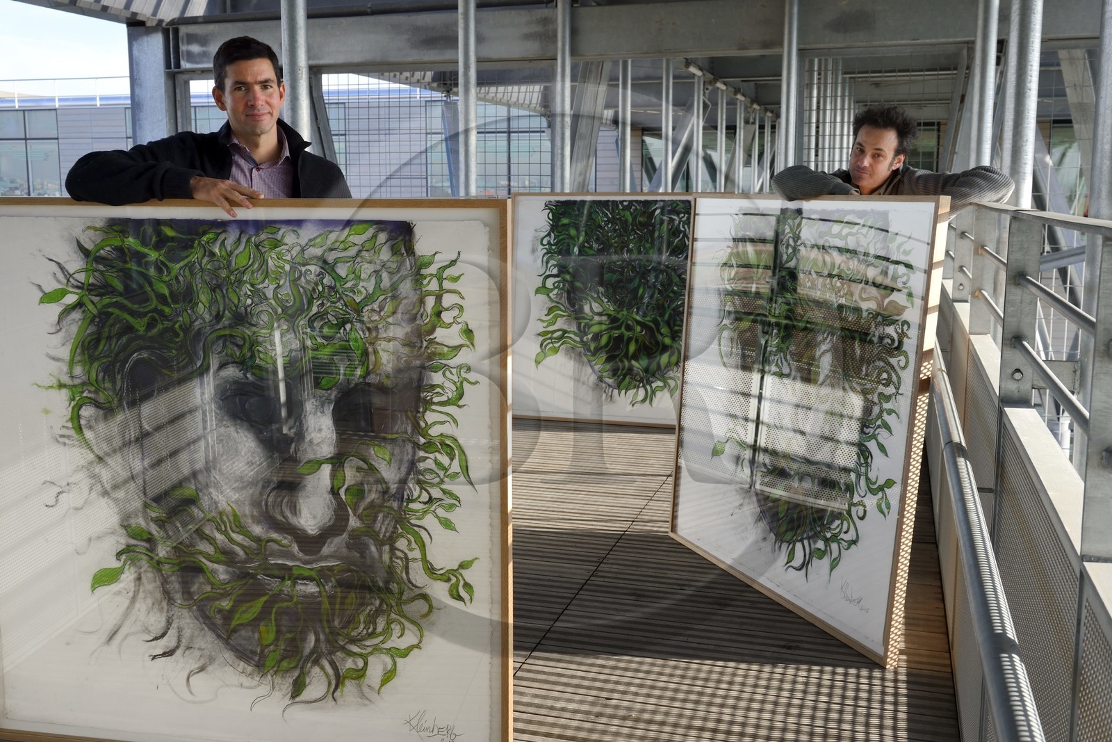 France, Val-d’Oise (95), Gonesse, atelier de l'artiste Fred Kleinberg au sein de l'entreprise Manutan