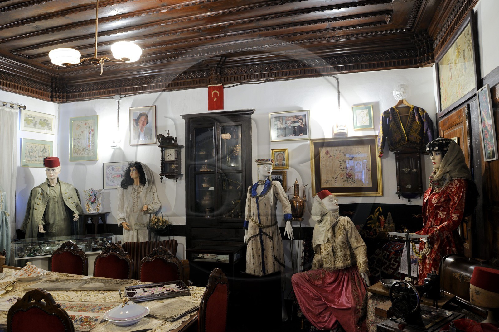 Turquie, Anatolie centrale, Ankara, la citadelle dans la vieille ville, petit musée de l'habitat turk traditionel aménagé dans Kinacizade konagi une maison ottomane