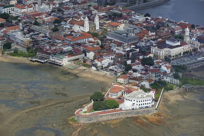 Panama, Panama City, historic town listed as World Heritage by UNESCO, Casco Antiguo (Viejo) (aerial view)
