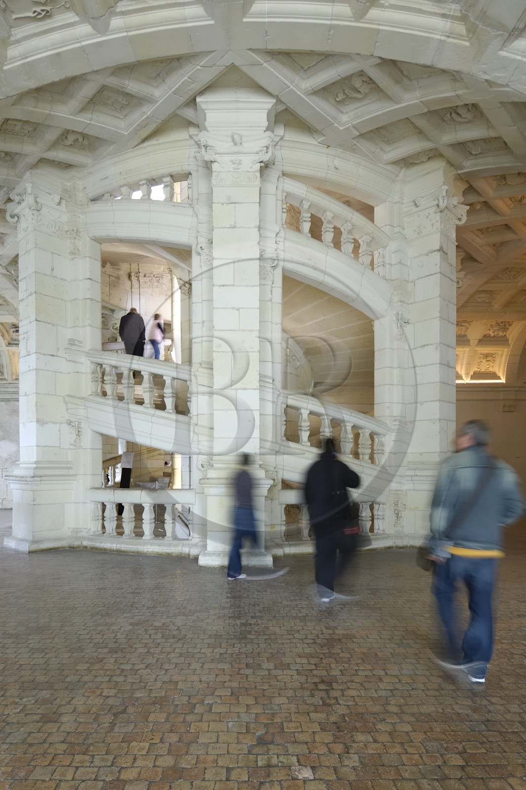 France, Loir et Cher (41), Vallée de la Loire classée Patrimoine Mondial de l' UNESCO, château de Chambord, l'escalier à double révolution attribué à Léonard de Vinci