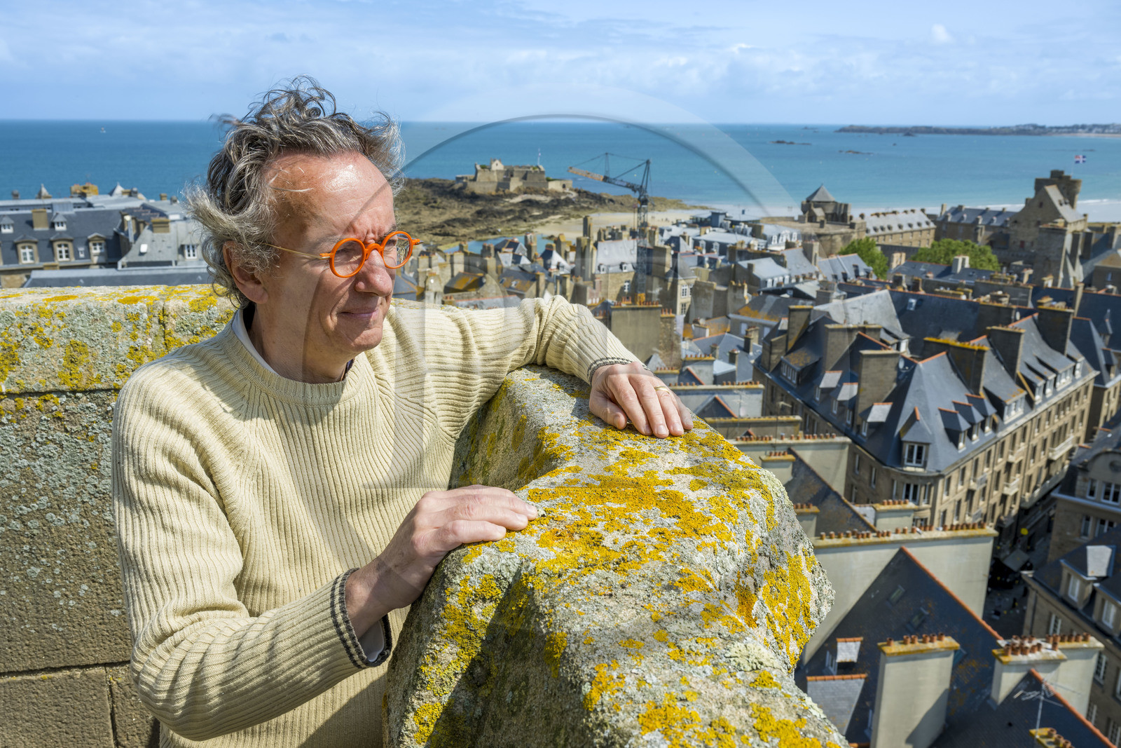 France, Ille-et-Vilaine (35), Côte d'Emeraude, Saint-Malo, Cathédrale Saint-Vincent de Saint-Malo, l'historien malouin Olivier Chereil de la Rivière, propriétaire de l'Hotel particulier Magon, authentique demeure de corsaire du XVIIIème siècle
