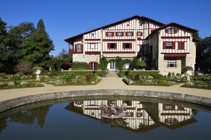 France, Pyrenees Atlantiques, Basque Country, Cambo les Bains, the Villa Arnaga and its French-style garden, the French author Edmond Rostand's house of neo-basque style and museum