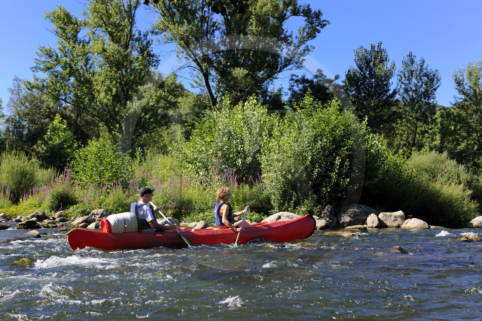 France, Hérault (34), vallée de l' Orb, descente en canoë-kayak de la rivière Orb au moulin de Travassac à Mons la Trivalle