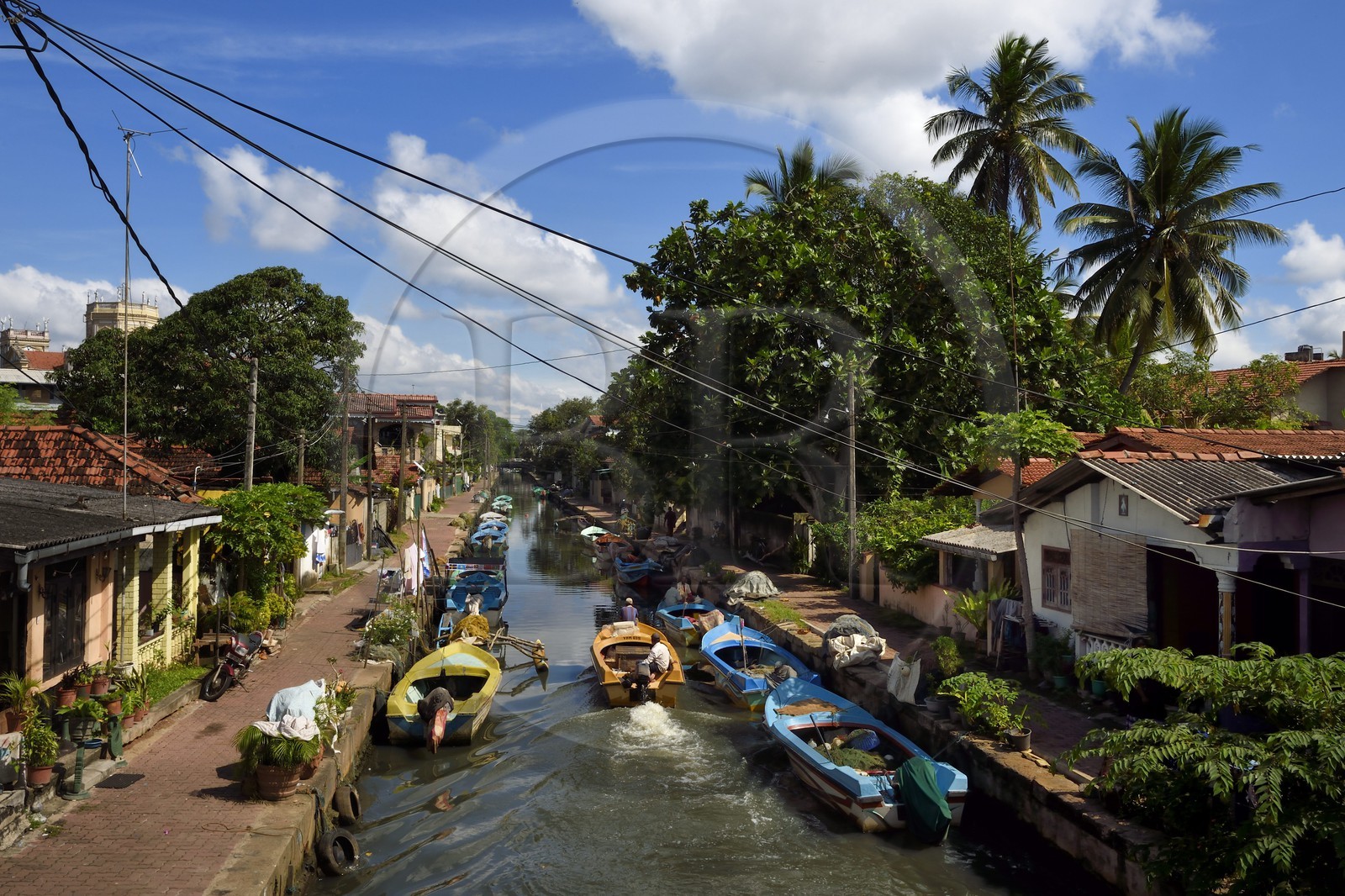Sri Lanka, Province de l'Ouest, Negombo, le vieux canal hollandais qui va jusqu'à Colombo