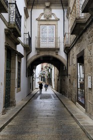 Portugal, Minho region, Guimaraes, town listed as World Heritage by UNESCO, Santa Maria street the oldest of the city
