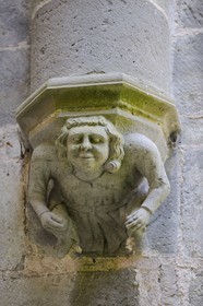 France, Aude, Saint-Martin-le-Vieil, the former Cistercian abbey of Villelongue, heads at the southwest pillar of the nave