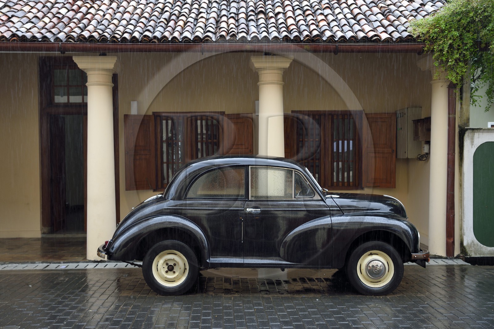 Sri Lanka, Province du Sud, Fort de Galle, classé Patrimoine Mondial de l'UNESCO, une voiture Morris Minor