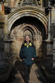 United Kingdom, Scotland, Midlothian, Roslin, Rosslyn Chapel, side door