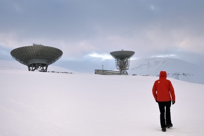 Norvège, Svalbard, Spitzberg, Longyearbyen, EISCAT (European Incoherent Scatter Scientific Association) Radars de la station scientifique