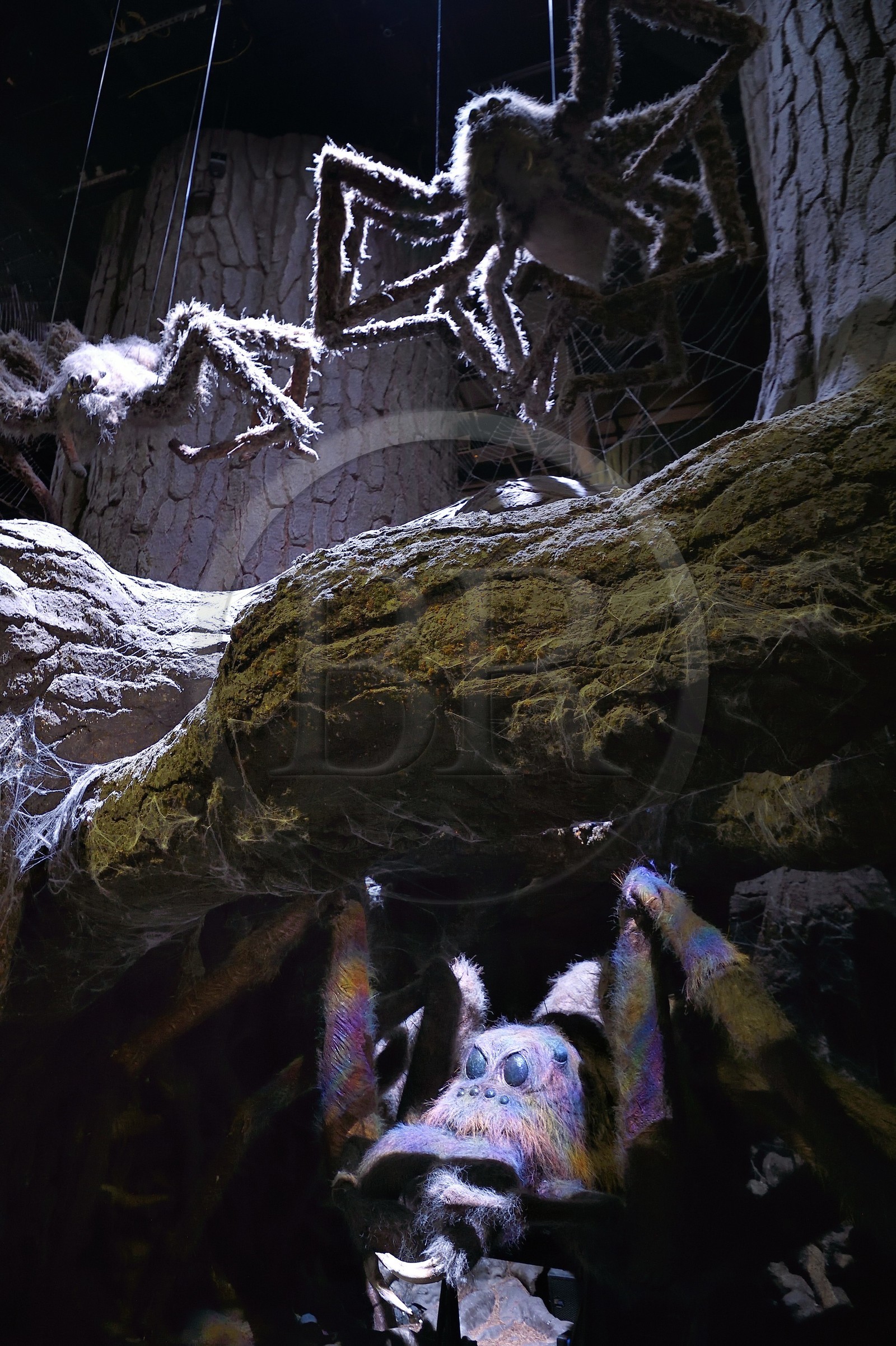 Royaume-Uni, Hertfordshire, Leavesden, Leavesden Film Studios, Harry Potter Studio Tour London, les coulisses du tournage des 8 films de Harry Potter, les araignées géantes Aragog dans la mythique Forêt Interdite