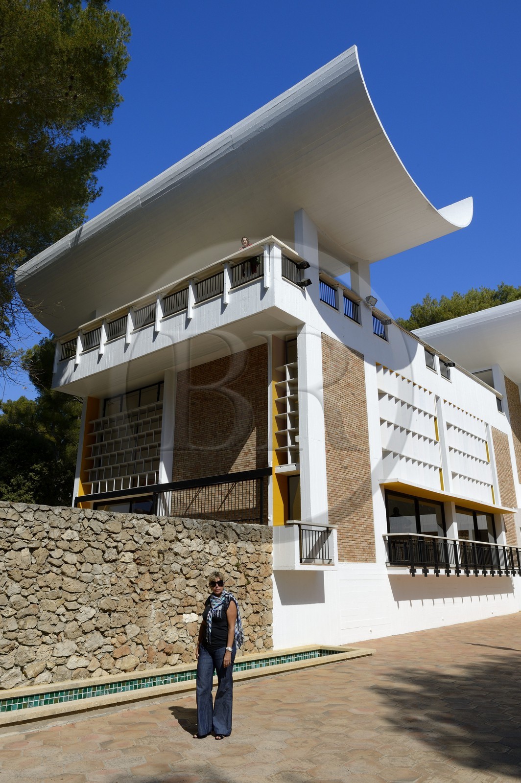 France, Alpes-Maritimes (06), Saint Paul de Vence, Fondation Maeght de l’architecte catalan Josep Lluis Sert, musée d'art contemporain, cour Giacometti