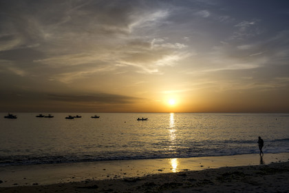 France, Charente Maritime, Oleron island, Saint Georges d'Oléron, Domino beach at sunset