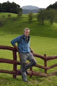 France, Pyrenees Atlantiques, Basque Country, Aldudes valley, Urepel, the manech black head sheep breeder Jean-Bernard Etchebarren