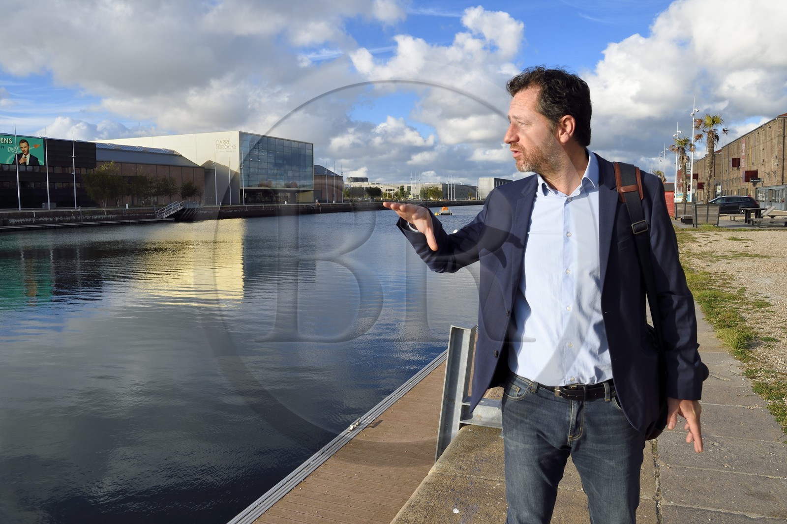 France, Seine-Maritime (76), Le Havre, quartier des docks, bassin Paul Vatine, Gilda Gautier directeur du port de plaisance et délégué général de la Transat Jacques Vabre