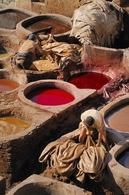 Morocco, Middle Atlas, Fez, Imperial City, Fez El Bali, medina listed as World Heritage by UNESCO, Chouara, tanners of the tannery district