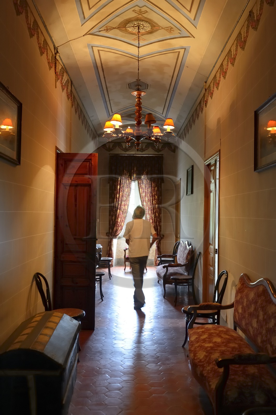 France, Haute-Corse (2B), Cap Corse, Rogliano, le palazzu Nicrosi (Palazzi ou Maison d'Americain), Pierre Nicrosi prospéra avec ses trois frères dans le commerce, l’immobilier et le coton en Alabama