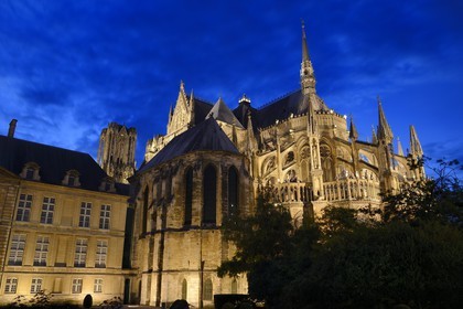 France, Marne, Reims, Notre-Dame de Reims cathedral, listed as World Heritage by UNESCO, exterior view of the chevet