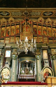 Pologne, Précarpates, intérieur d'une église orthodoxe classée Patrimoine Mondial de l'UNESCO vers Mrzyglod au nord de Sanok