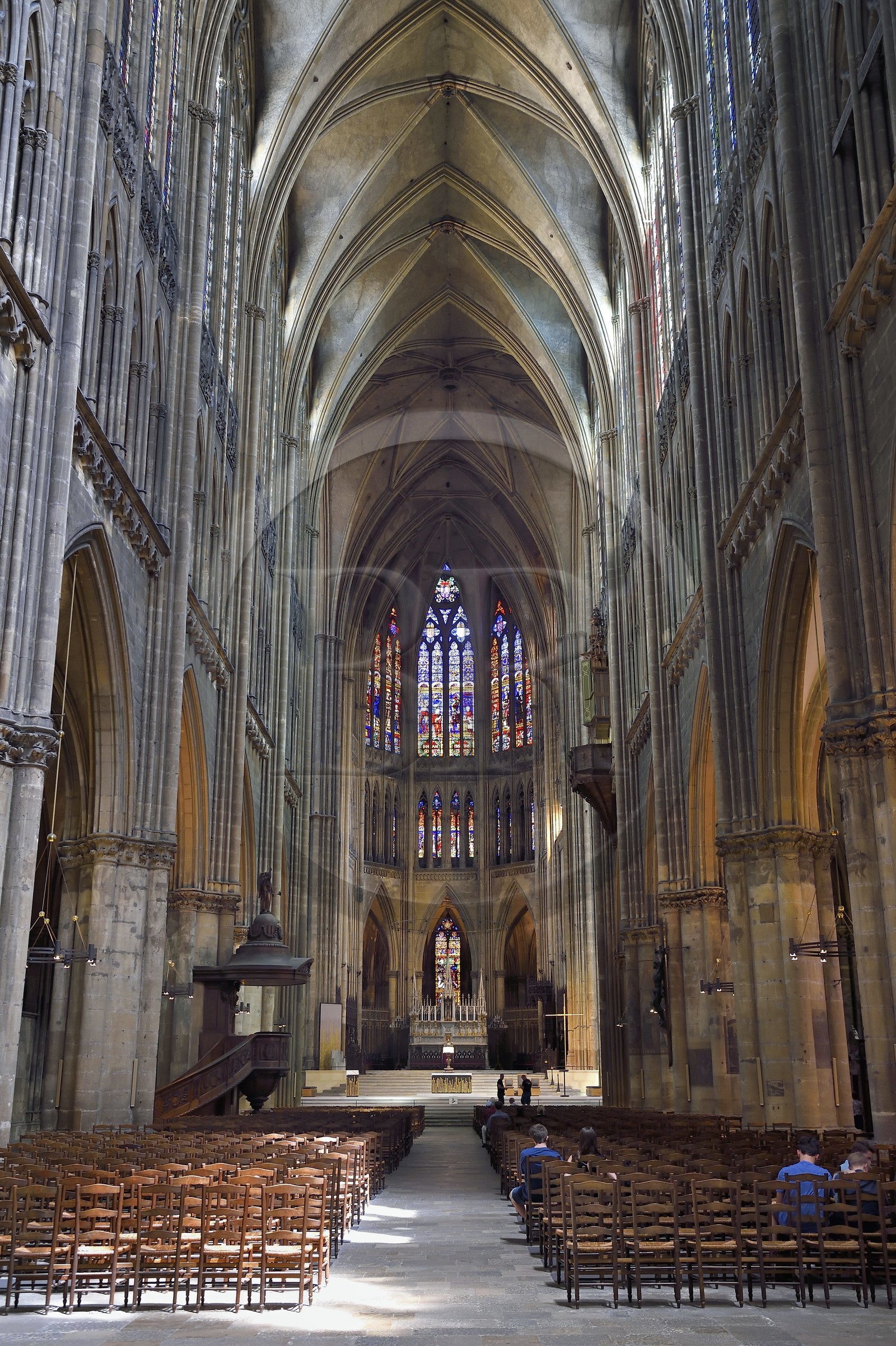 France, Moselle, Metz, Saint Etienne cathedral, the nave and the core