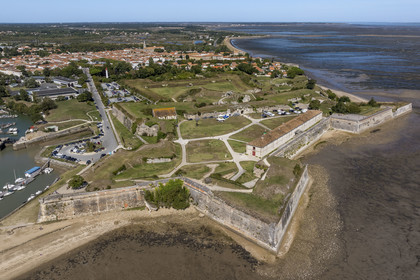France, Charente Maritime, Oleron island, le Chateau-d'Oleron, the citadel (aerial view)