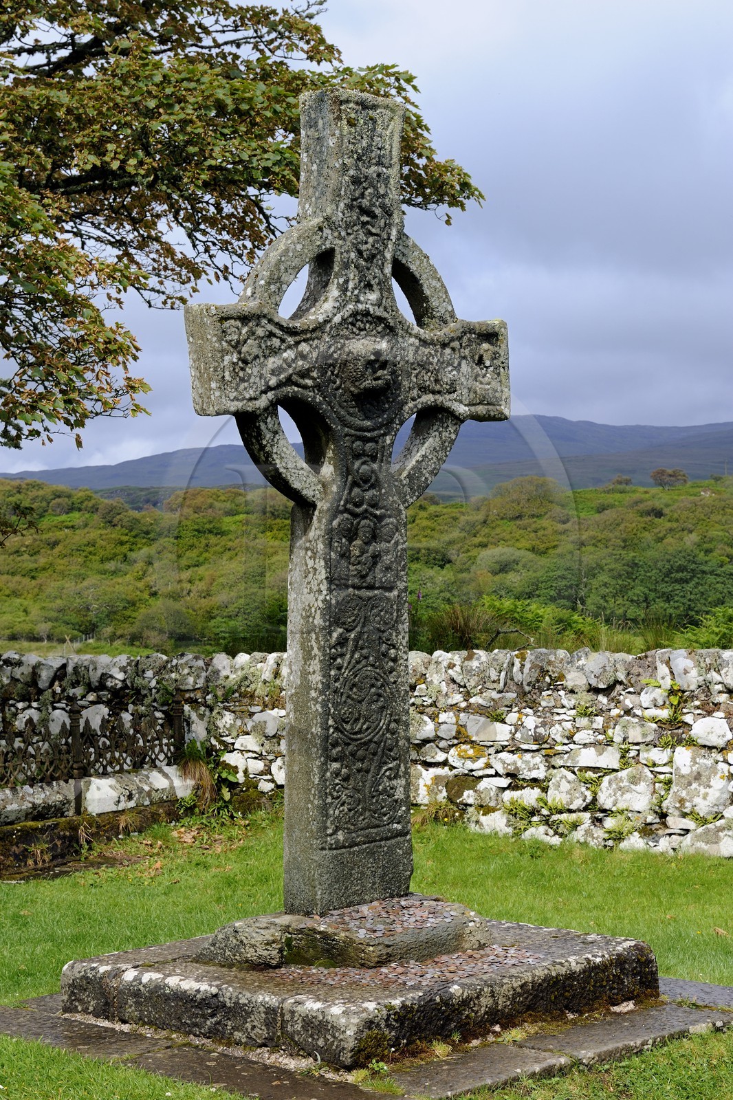 Royaume-Uni, Ecosse, Hébrides intérieures, Ile de Islay, kildalton church sur la côte Est, la Kildalton Cross (croix celtique de Kildalton) sculpté probablement dans la seconde moitié du VIIIème siècle