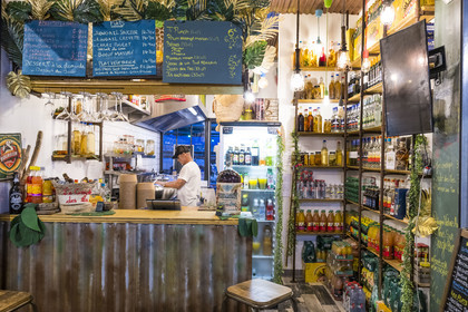France, Herault, Montpellier, Marché du Lez, the Halles du Lez combining food halls, food court and rooftop