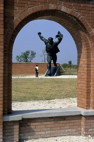 Hungary, Budapest, communist period statue in Szobor Park also called Statues Park