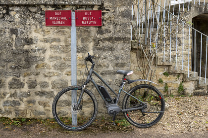 France, Nièvre, Epiry, street sign recalling that Sébastien Le Prestre de Vauban lived as a young married man in the village castle