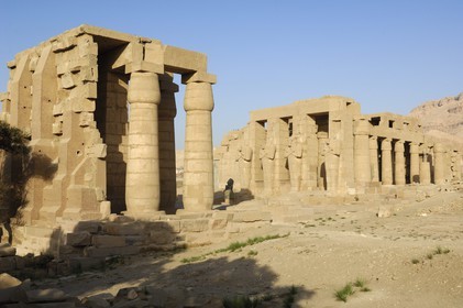 Egypte, Haute Egypte, vallée du Nil, environs de Louxor, nécropole thébaine classée Patrimoine Mondial de l'UNESCO, Thèbes Ouest, temple de Ramesseum