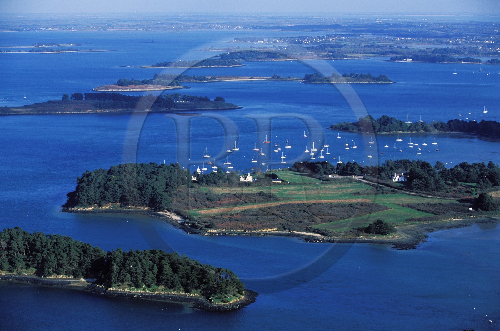 France, Morbihan (56), golfe du Morbihan (vue aérienne)