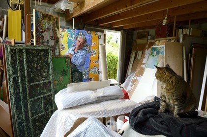 France, Finistere, workshop of the painter Loic Madec