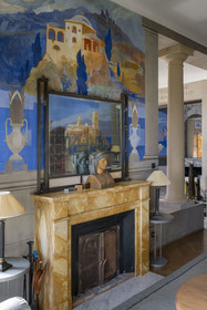 France, Alpes-Maritimes, Menton, Domaine des Colombieres, the Colombières villa is entirely designed as a work of art by Ferdinand Bac, the living room