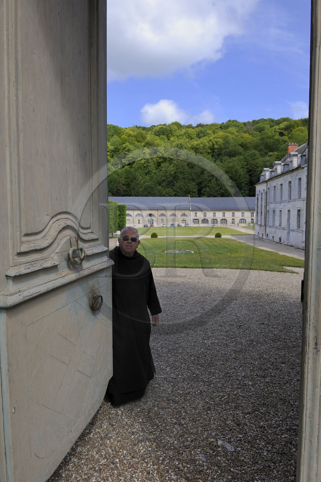France, Seine-Maritime, Saint-Wandrille-Rancon, Saint-Wandrille-Rancon, Saint-Wandrille Abbey, formerly Fontenelle Abbey, benedictine Abbey funded in the 7th century