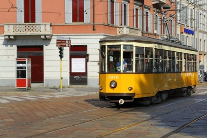 Italy, Lombardy, Milan, tramway via Cusani