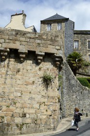 France, Finistere, Morlaix, the walls of the rue de l'Hospice, remains of the close city of the sixteenth century