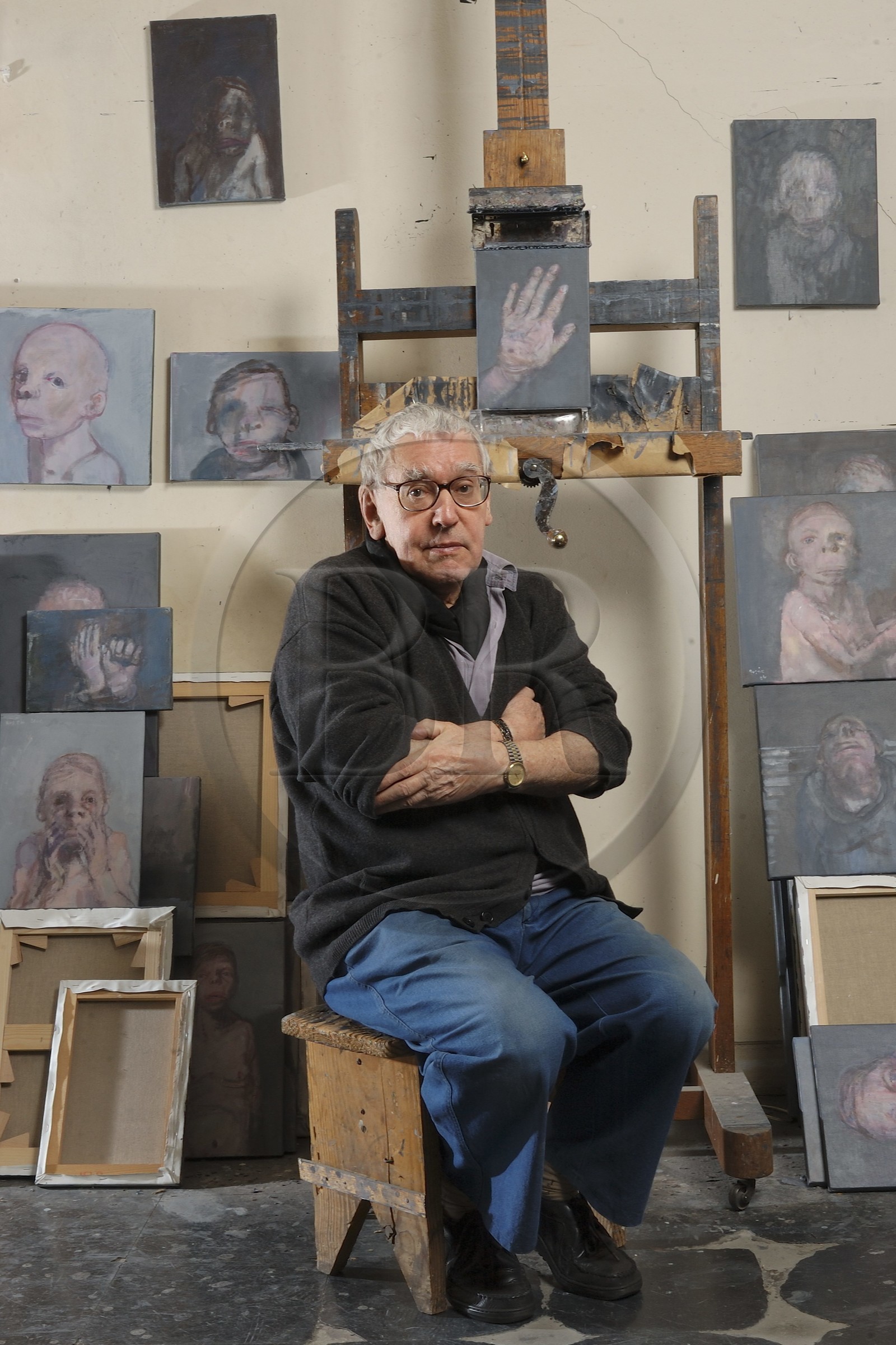 France, Seine-Saint-Denis (93), atelier de Bagnolet, Jean Rustin