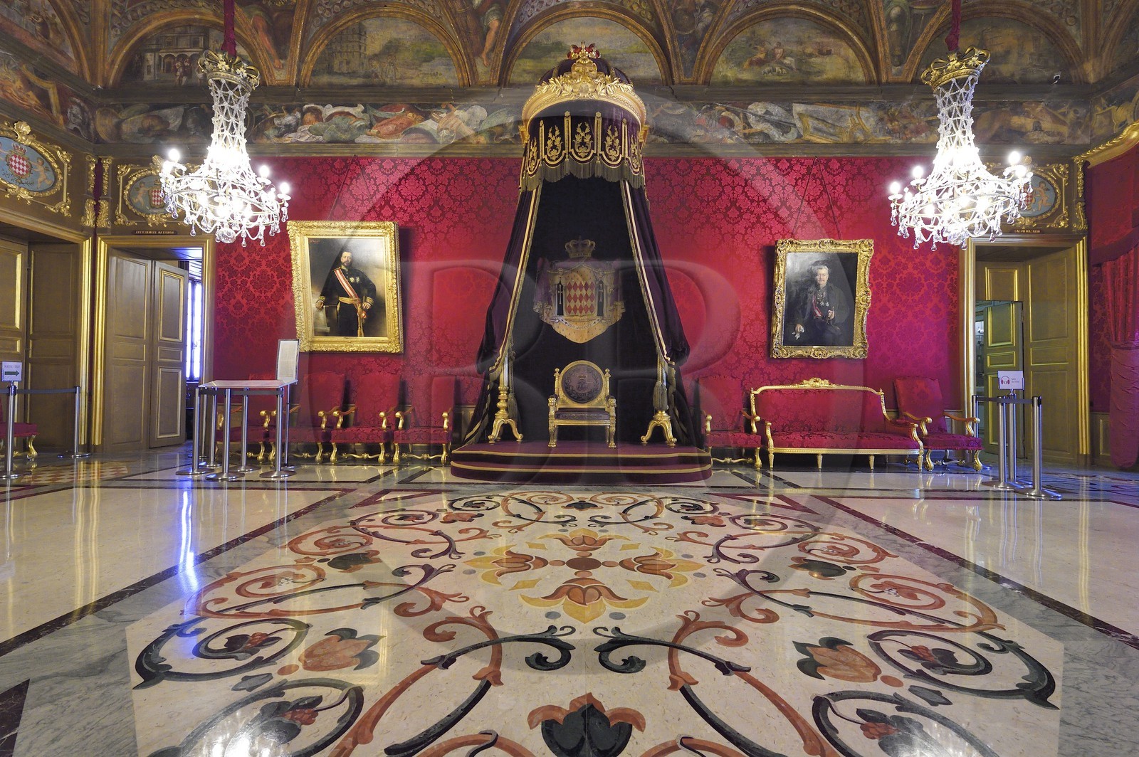 Principauté de Monaco, Monaco, le Rocher, le palais princier, Salle du Trone