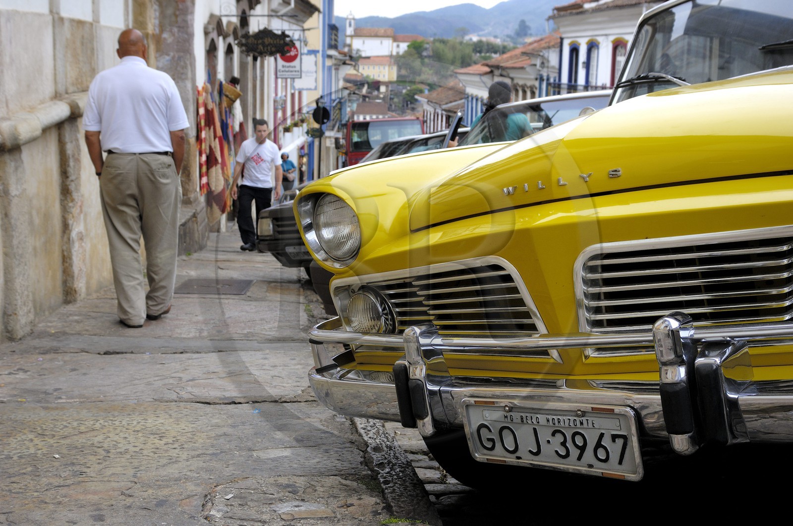 Brésil, Etat du Minas Gerais, ville de Ouro Preto, centre historique classé Patrimoine Mondial de l 'UNESCO, rue Conde de Bobadela (Route de l'or, Estrada Real)