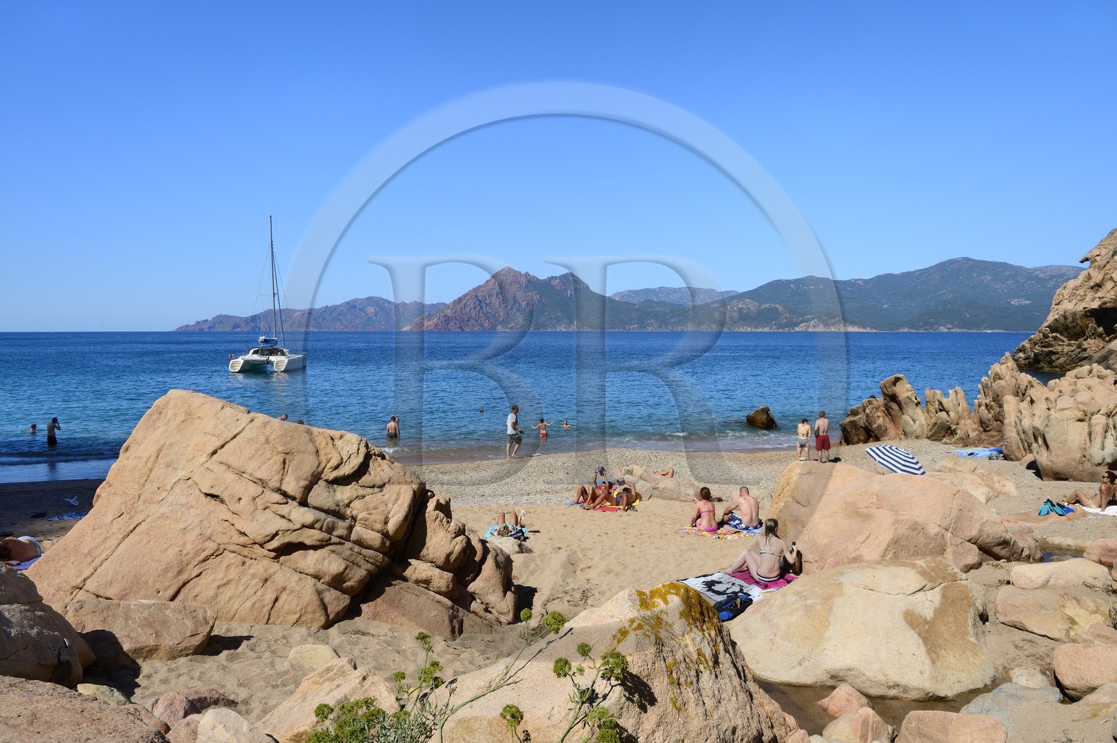 France, Corse du Sud, Golfe de Porto, listed as World Heritage by UNESCO, Piana, Ficajola cove and beach