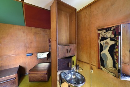 France, Alpes-Maritimes (06), Roquebrune-Cap-Martin, oeuvre architecturale de Le Corbusier, classée Patrimoine Mondial de l'UNESCO, Cap Martin, cabanon Le Corbusier de 1952 (Demande d'autorisation nécessaire avant publication)