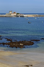 France, Pyrenees Atlantiques, Basque Country coast, Ciboure, the beach and the fort of Socoa built under Louis XIII reworked by Vauban in the bay of Saint-Jean-de-Luz