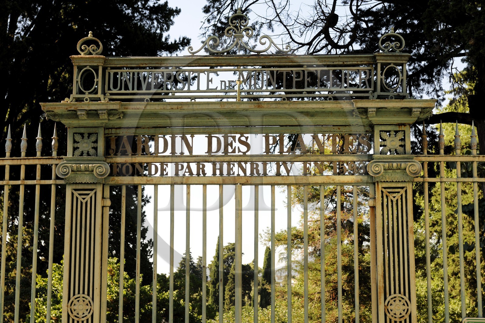 France, Hérault (34), Montpellier, grille du Jardin des Plantes